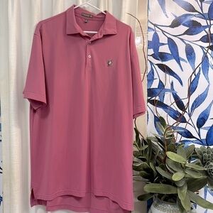 Men’s Peter Millar Summer Comfort Polyester & Spandex Pink Golf Polo Size XL